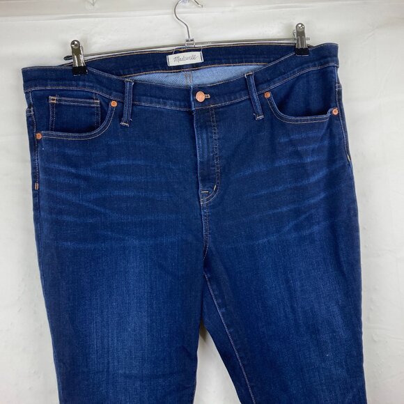 Madewell Jeans Womens Sz 35 High Rise Skinny Dark Wash Blue Stretch - Picture 3 of 7